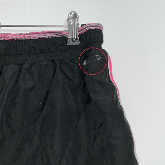 RBX Black Pink Trim Running Shorts with Built-In Striped Tights | Large - Picture 7 of 7